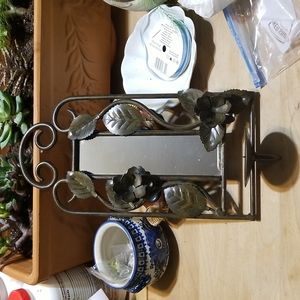 Beautiful metal wall candle holder with mirror